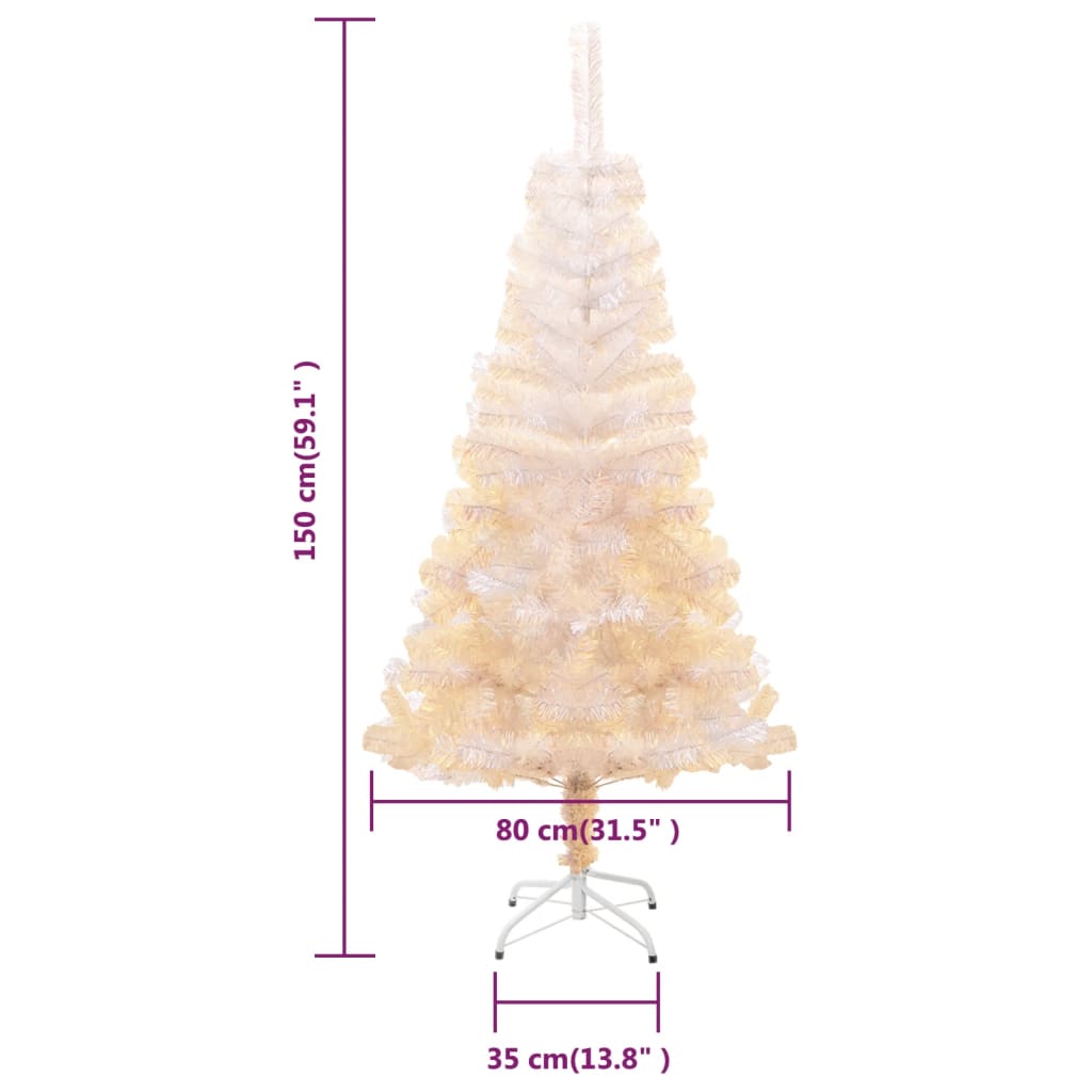 Artificial Christmas Tree with Iridescent Tips White 5 ft PVC