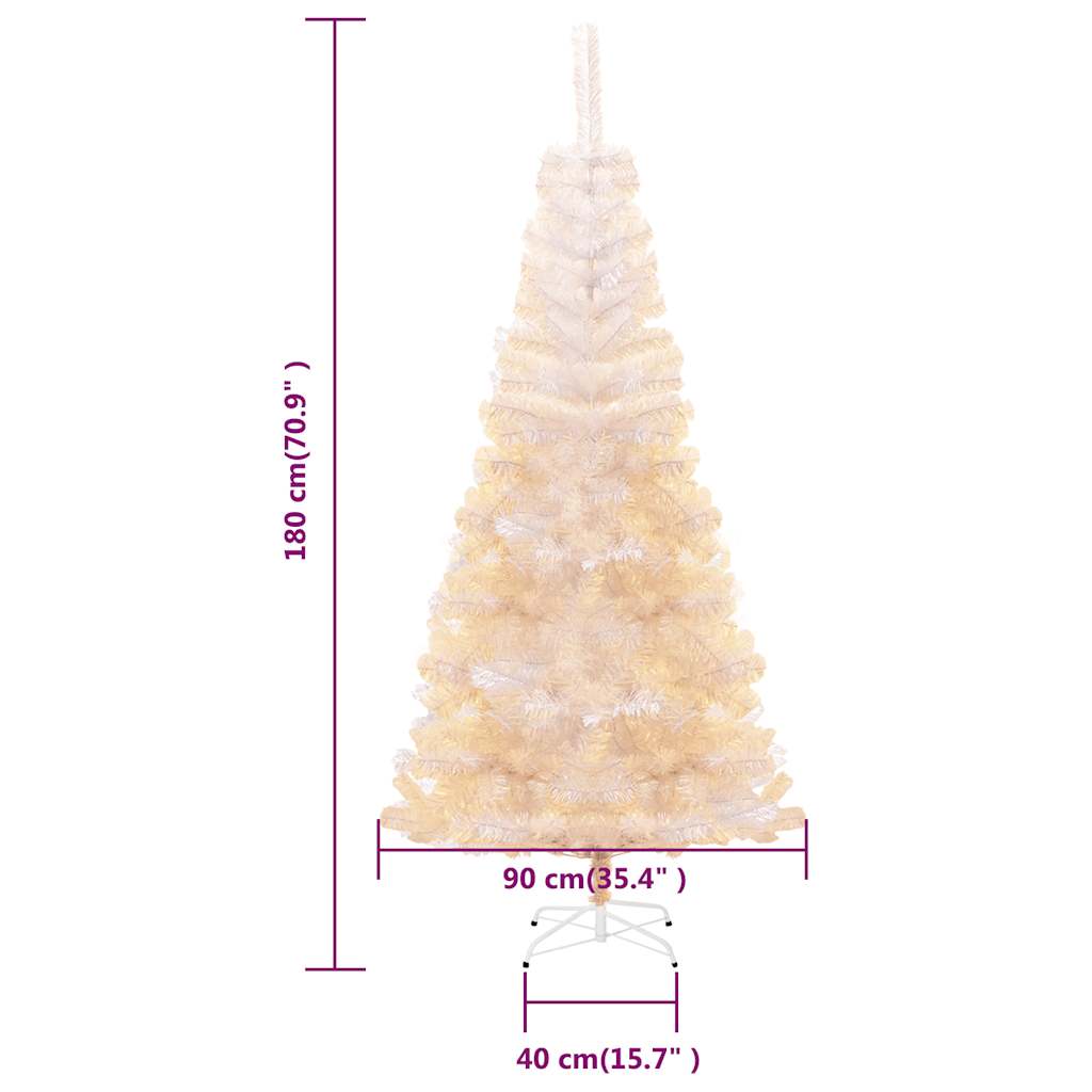 Artificial Christmas Tree with Iridescent Tips White 6 ft PVC