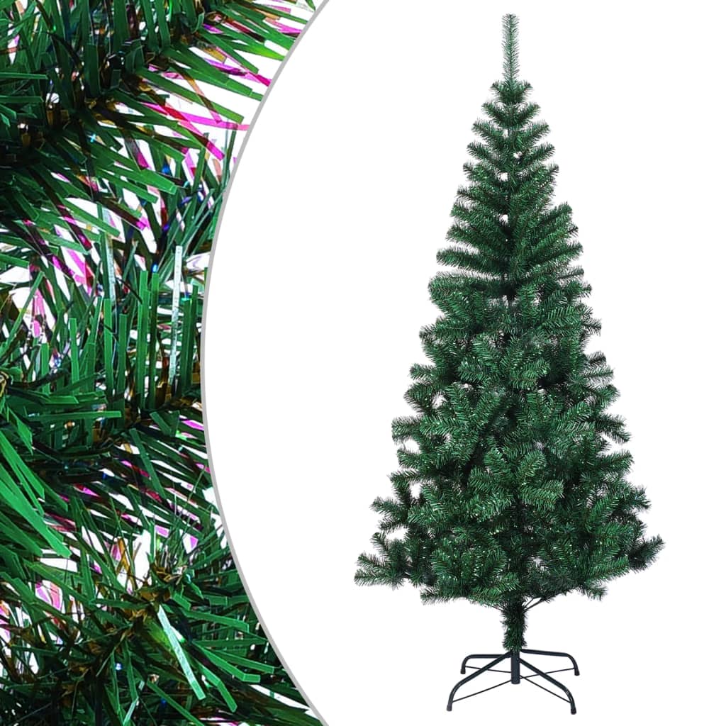 Artificial Christmas Tree with Iridescent Tips Green 7 ft PVC