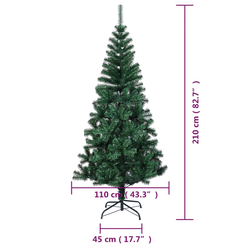 Artificial Christmas Tree with Iridescent Tips Green 7 ft PVC