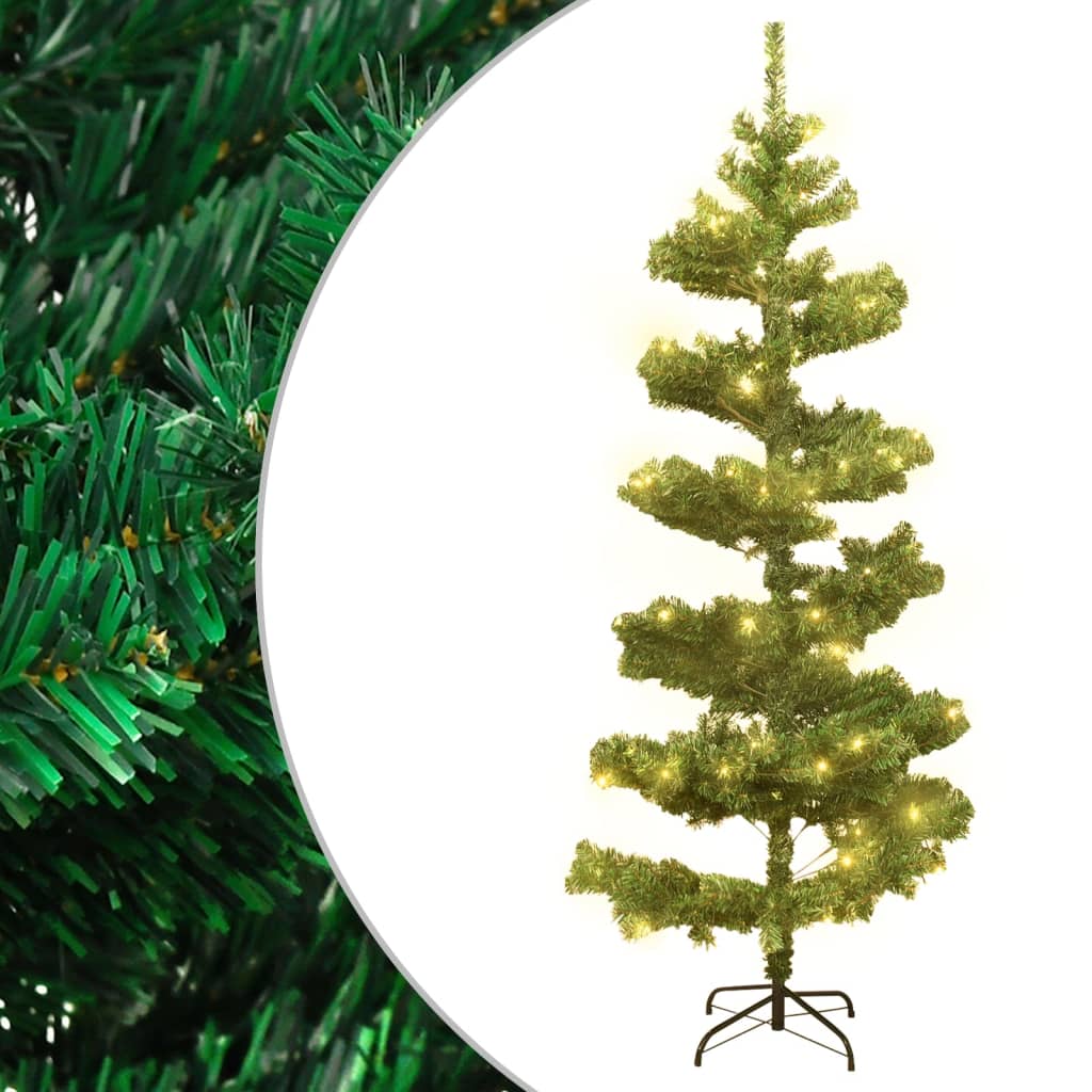 Swirl Pre-lit Christmas Tree with Stand Green 6 ft PVC