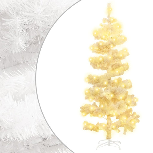 Swirl Pre-lit Christmas Tree with Stand White 5 ft PVC