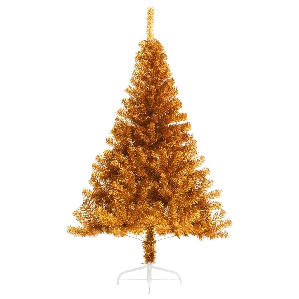 Artificial Half Christmas Tree with Stand Gold 6 ft PET