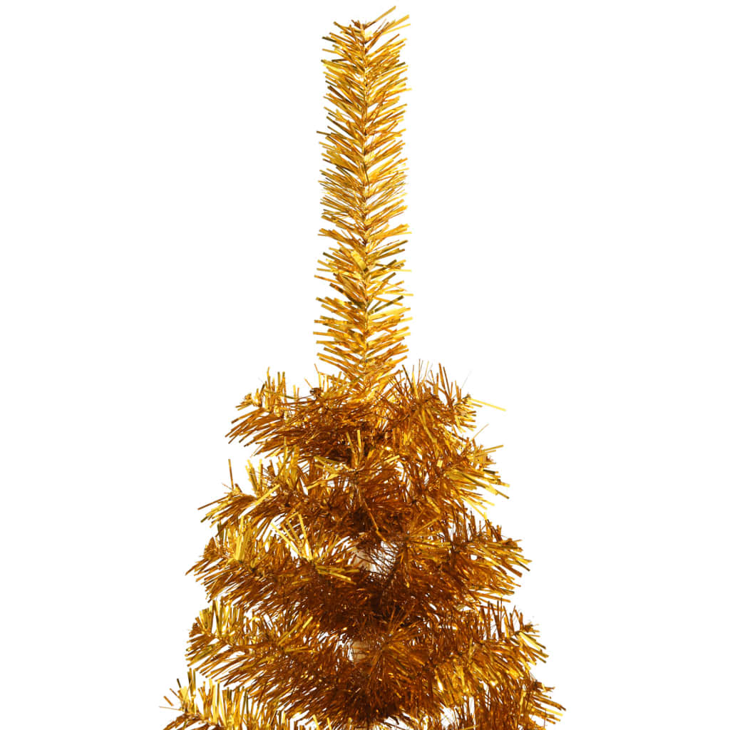 Artificial Half Christmas Tree with Stand Gold 6 ft PET