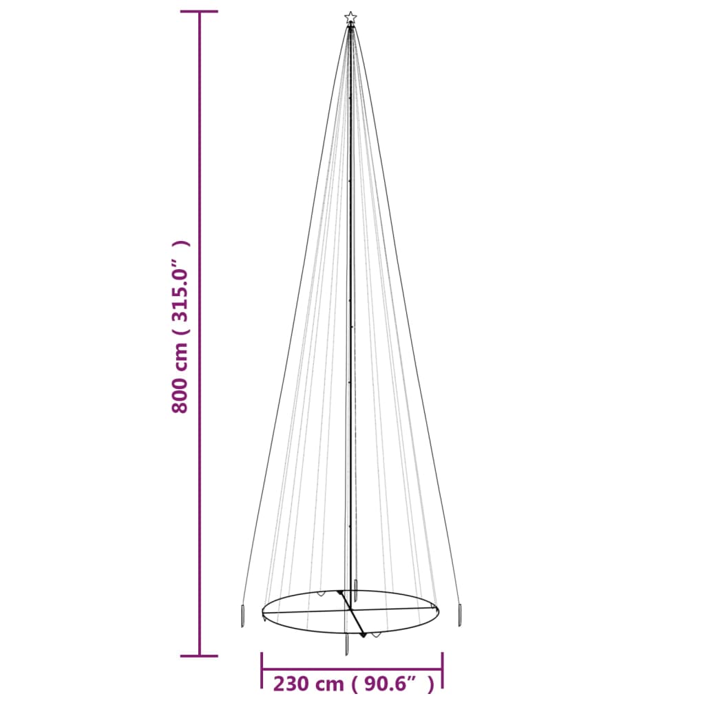 Christmas Cone Tree Blue 1134 LEDs 8x26 ft