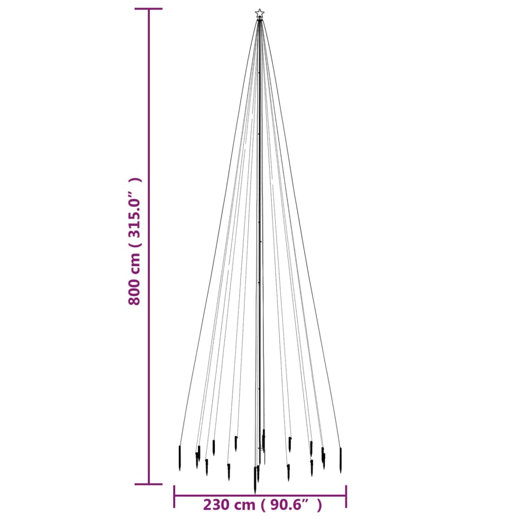 Christmas Tree with Spike Blue 1134 LEDs 26 ft