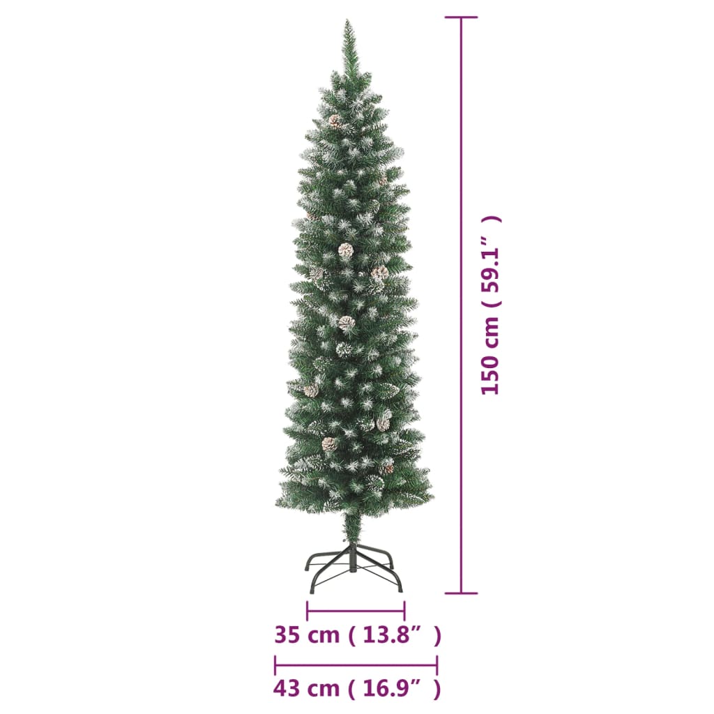 Artificial Slim Christmas Tree with Stand 5 ft PVC