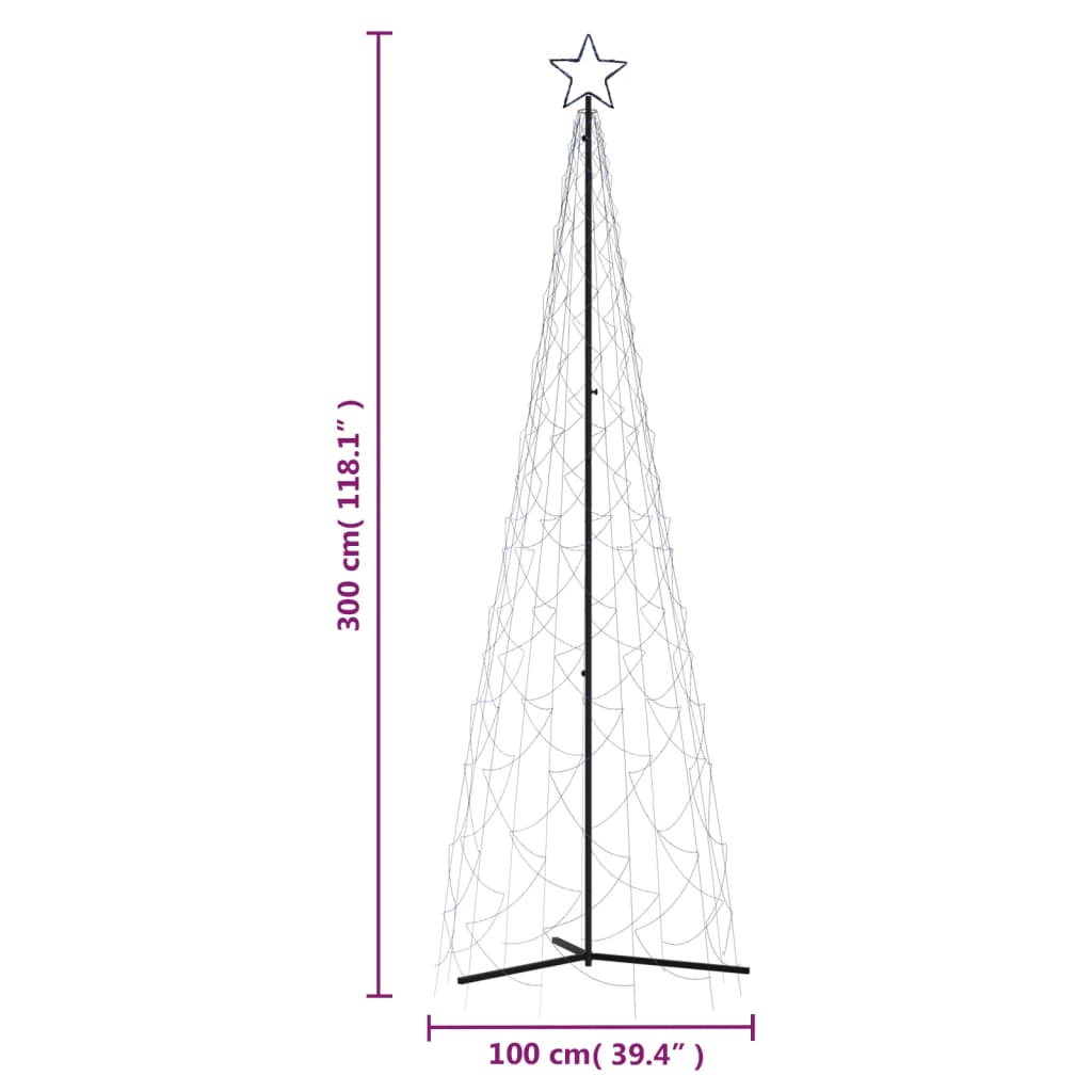 Christmas Cone Tree Blue 500 LEDs 3x10 ft