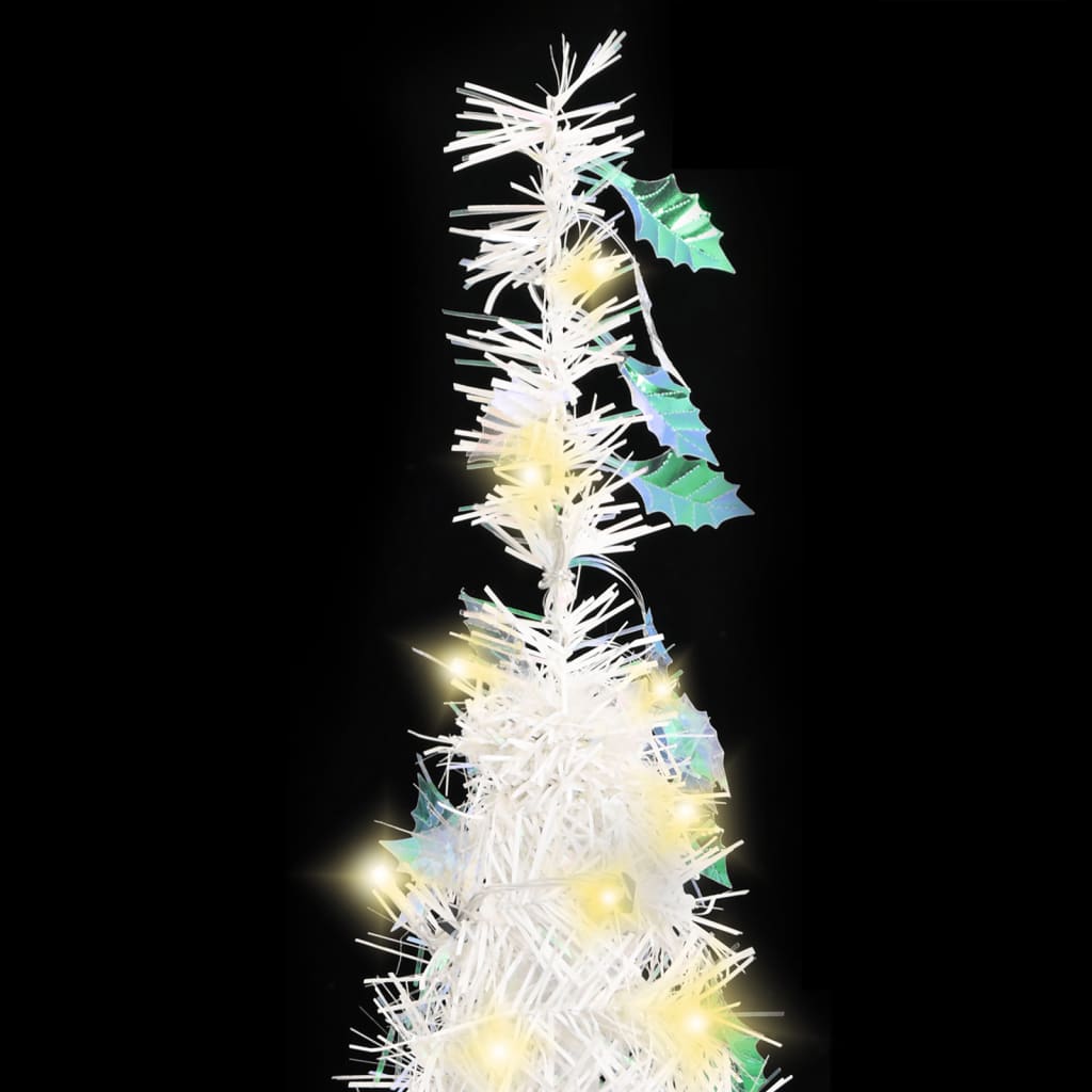 4-Foot 9-Inch LED Artificial Christmas Tree with Ornaments, 8 Lighting Modes, and Lifelike Design for Indoor/Outdoor Use