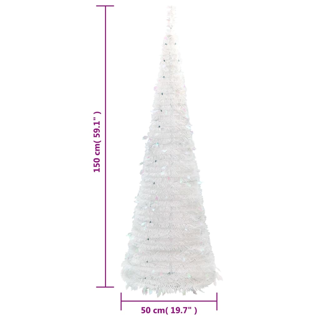 4-Foot 9-Inch LED Artificial Christmas Tree with Ornaments, 8 Lighting Modes, and Lifelike Design for Indoor/Outdoor Use