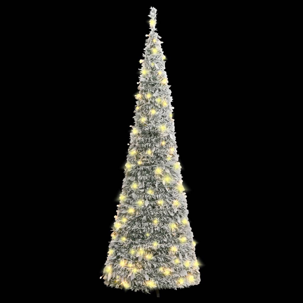 4-Foot 9- Inch LED Artificial Christmas Tree with Ornaments, 8 Lighting Modes, and Lifelike Design for Indoor/Outdoor Use