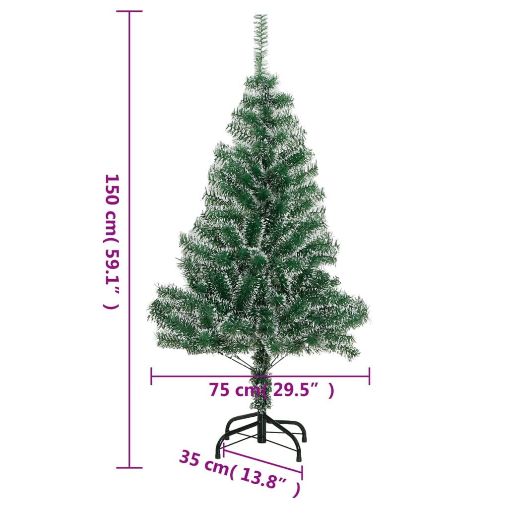 4-Foot 9 -Inch Artificial Christmas Tree with Flocked Snow Green