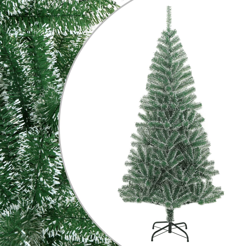 5-foot 9-inch Artificial Christmas Tree with Flocked Snow Green