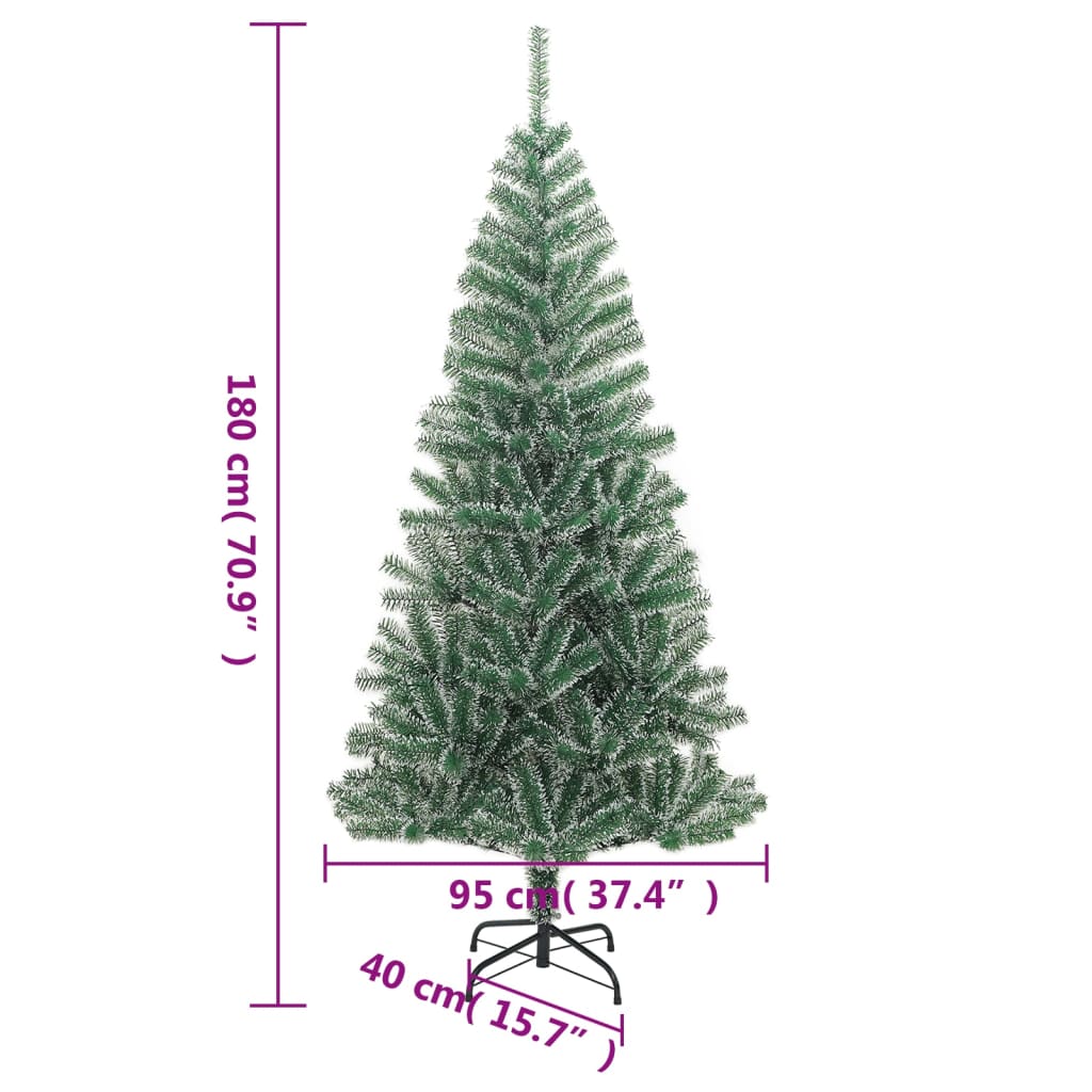 5-foot 9-inch Artificial Christmas Tree with Flocked Snow Green