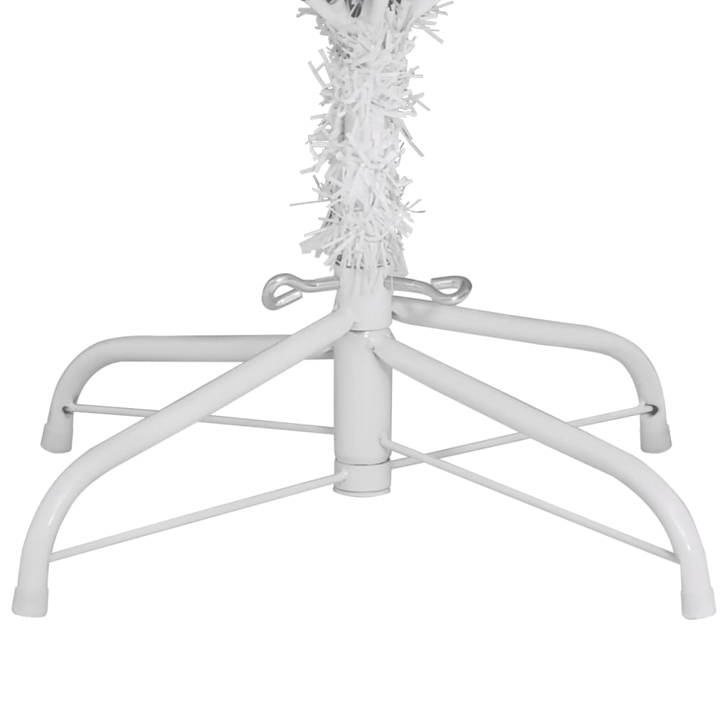 Artificial Hinged Christmas Tree with Stand White 70.9"