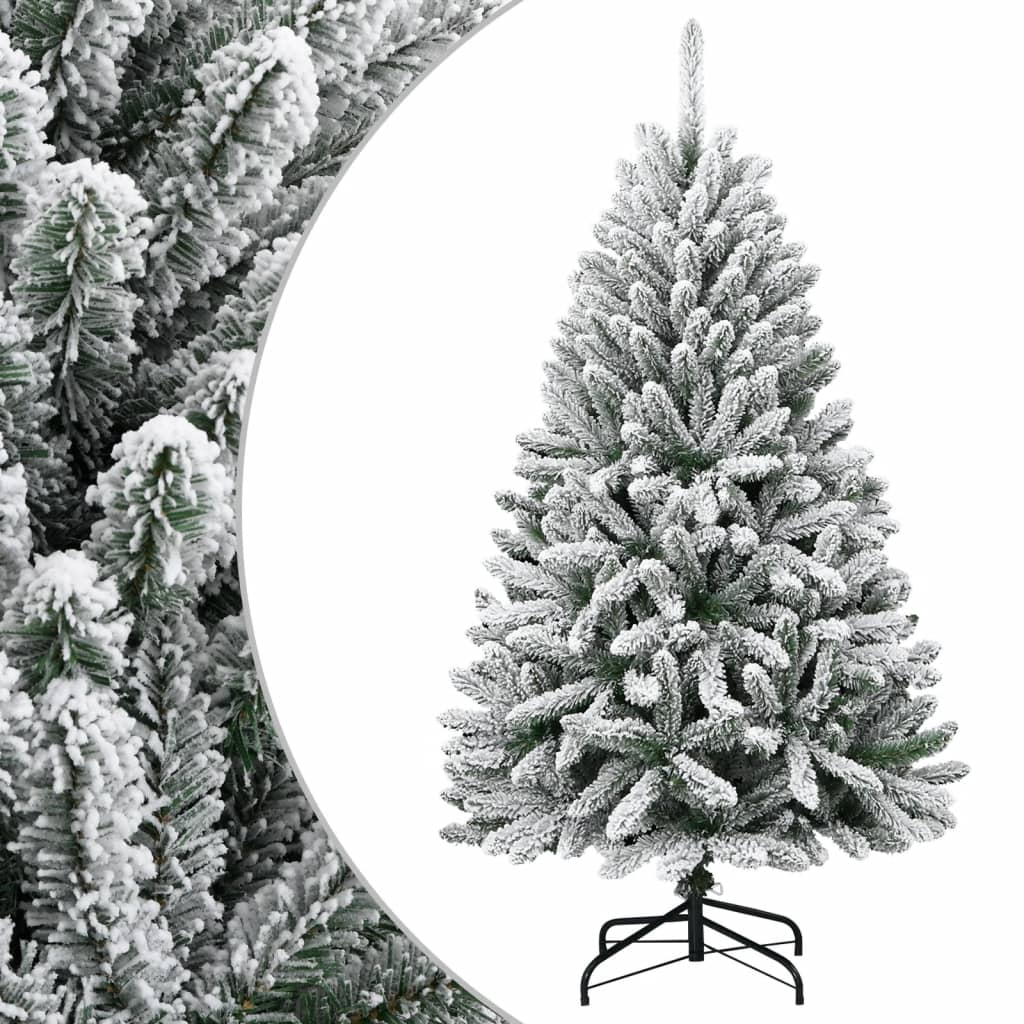 Artificial Hinged Christmas Tree with Flocked Snow 47.2"