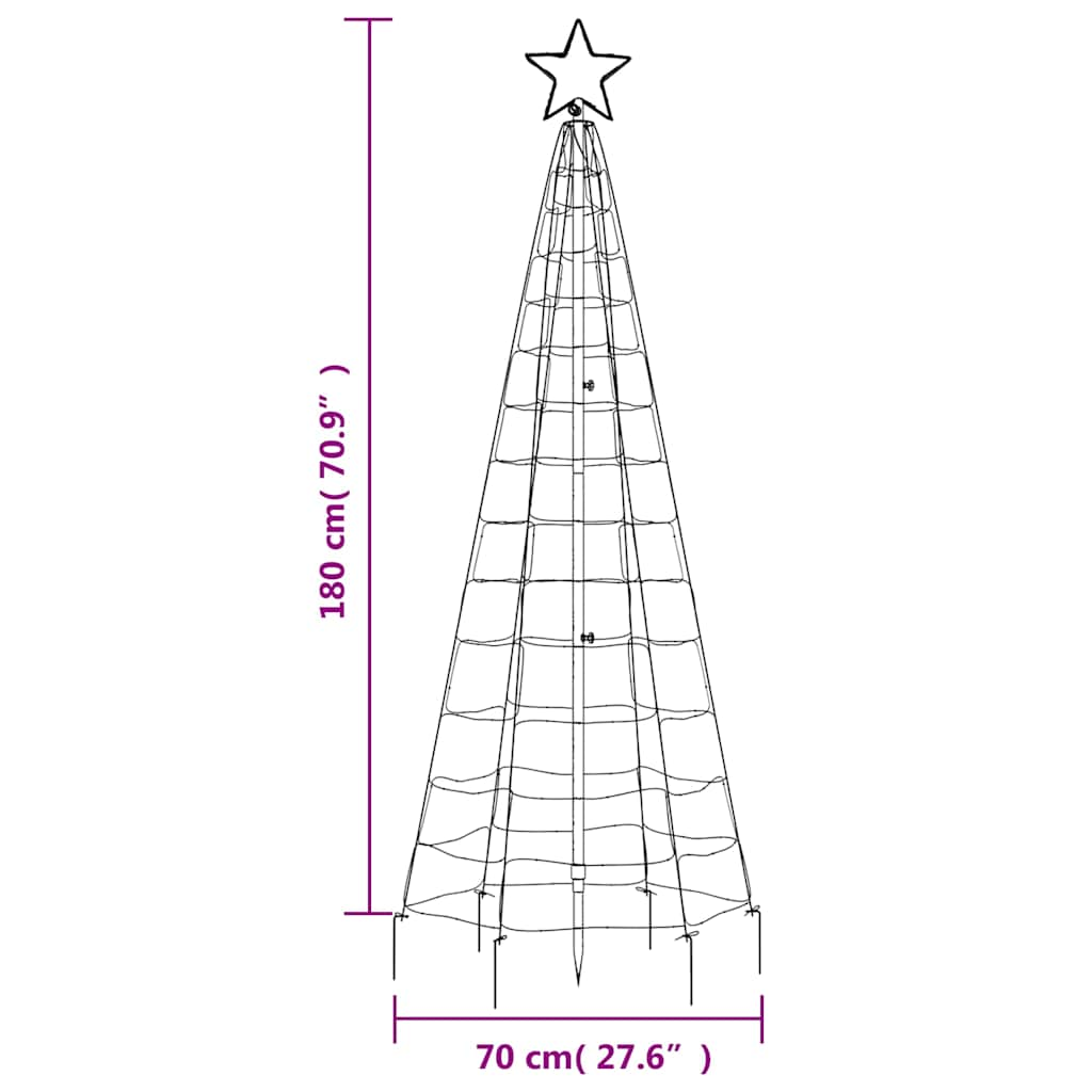 Christmas Tree Light with Spikes 220 LEDs Warm White 70.9"