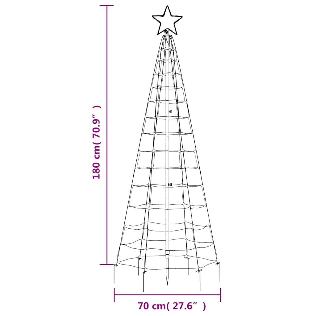 Christmas Tree Light with Spikes 220 LEDs Blue 70.9"