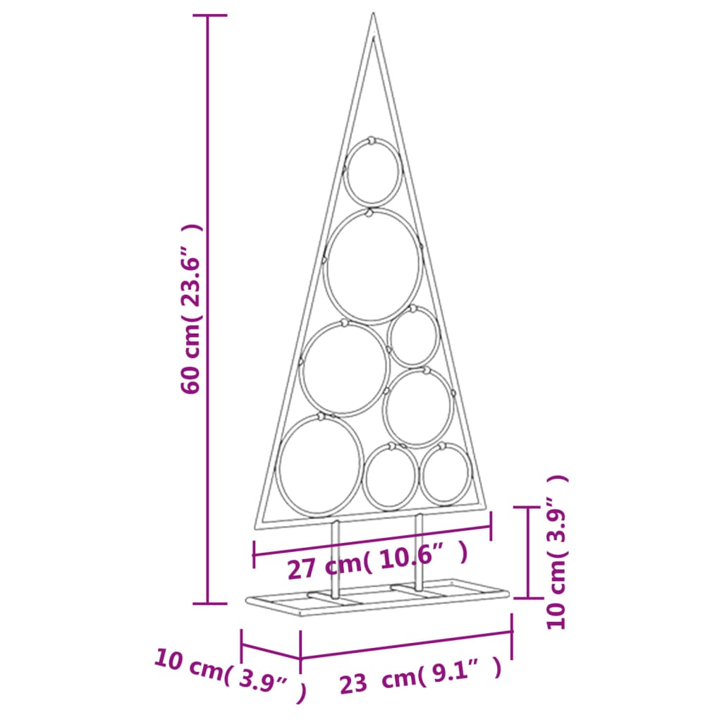 Metal Christmas Tree for Decoration Black 23.6"